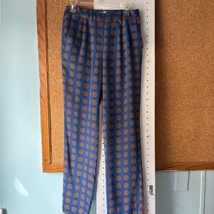 Thakoon Addition Blue and Gold Patterned Pants